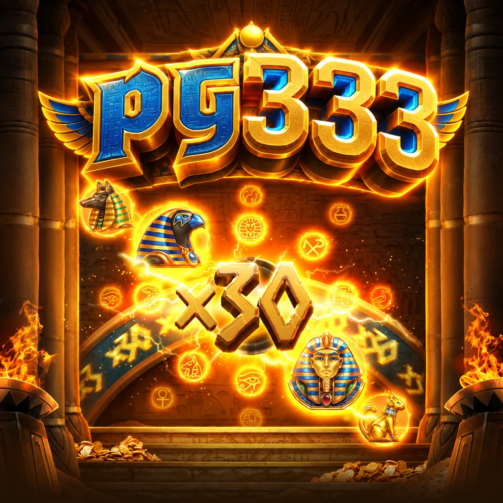pg333 ธีมอียิปต์โบราณ Symbols Of Egypt พร้อมสัญลักษณ์ฟาโรห์และตัวคูณสีทอง
